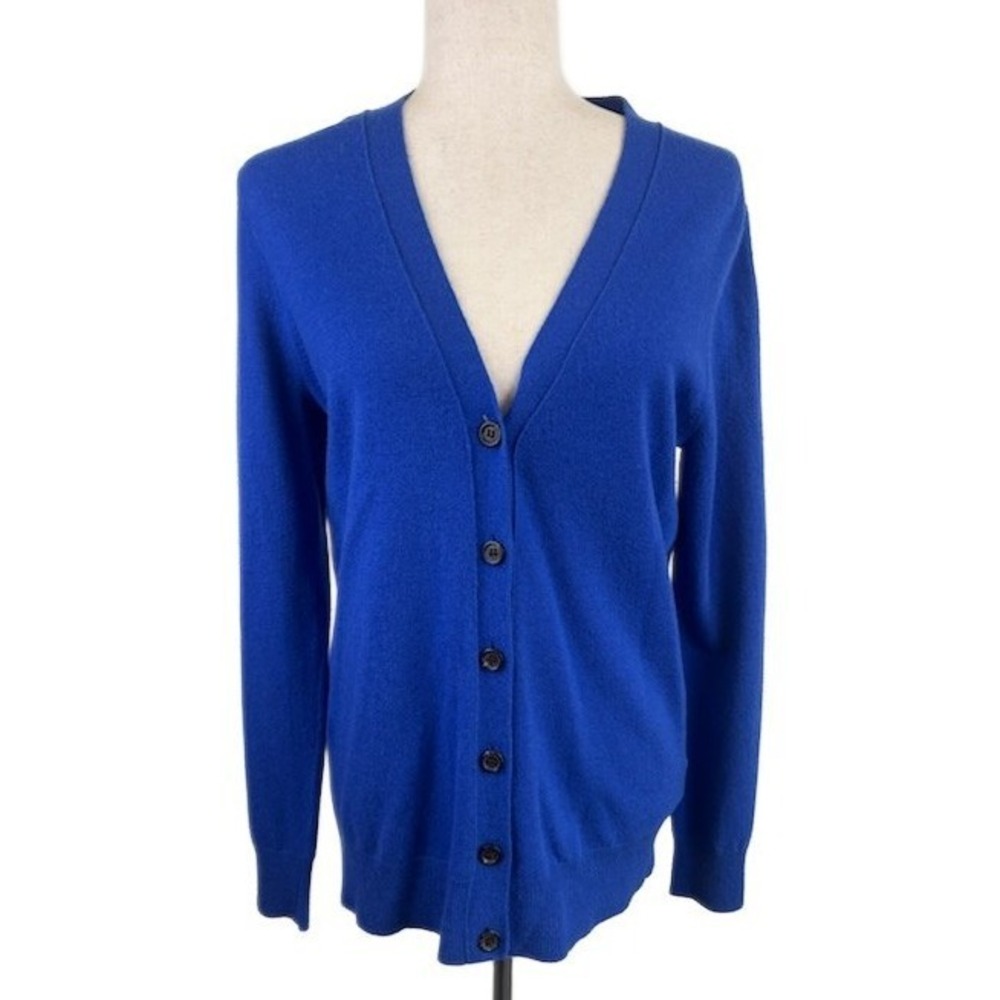 J. Crew Blue V Neck Cardigan Sweater Wool With Cashmere Women's‎ Size Small